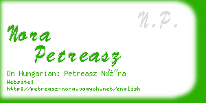 nora petreasz business card